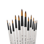 Keep Smiling Paint Brush Set | White Round | 12 Pcs