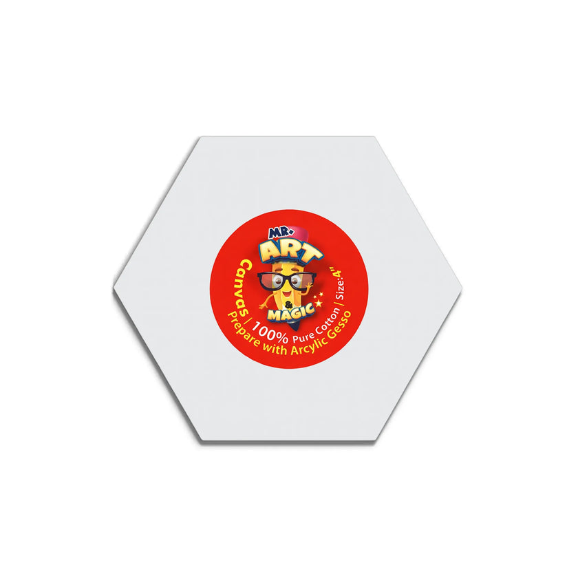 Hexagon White Canvas Board