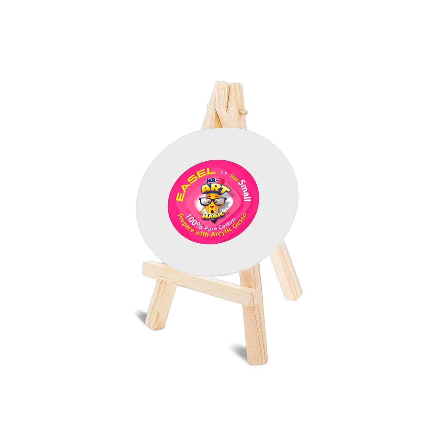 Easel with Round White Canvas