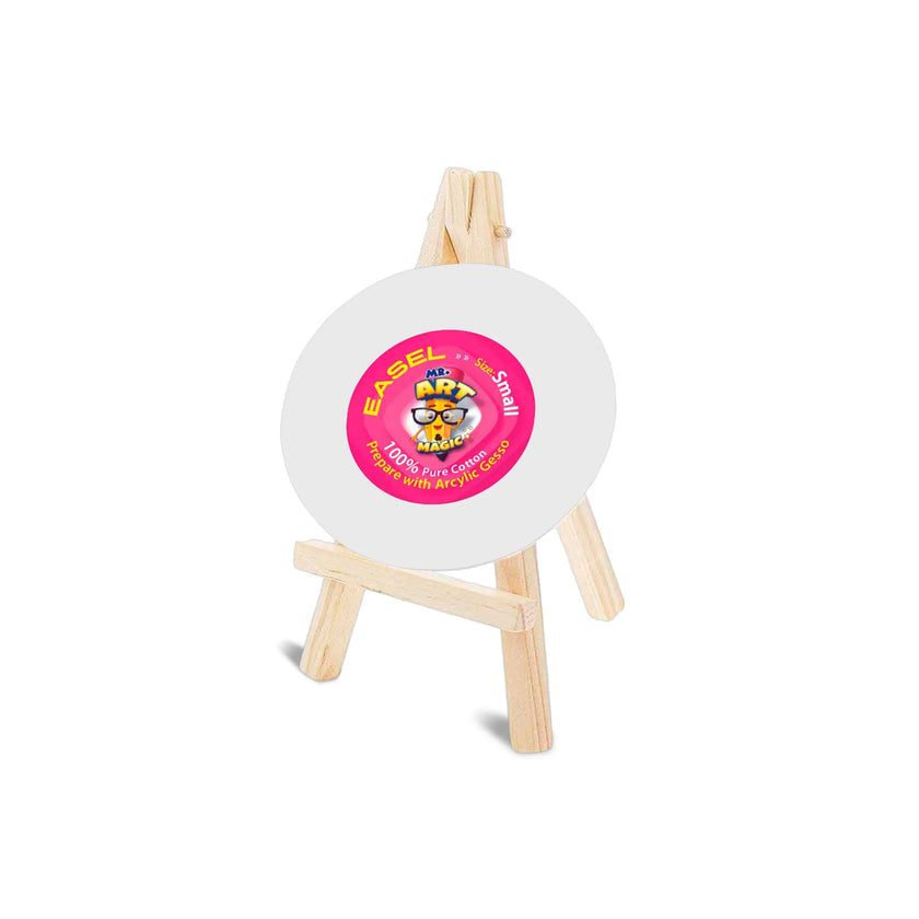 Easel with Round White Canvas