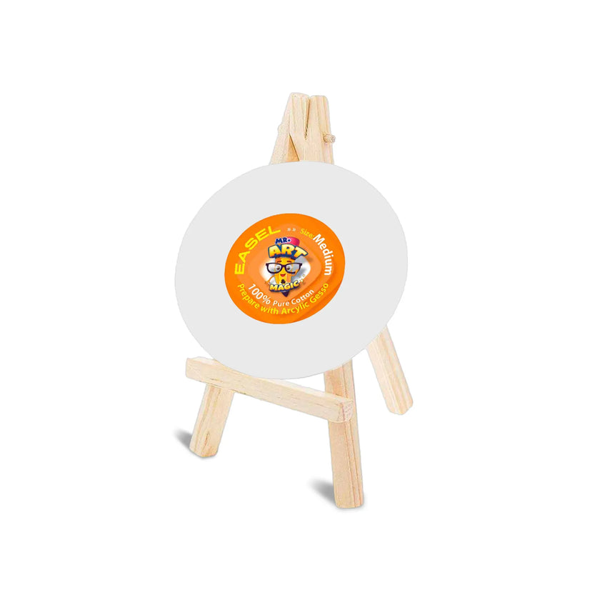 Easel with Round White Canvas