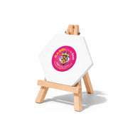Easel with Hexagon White Canvas