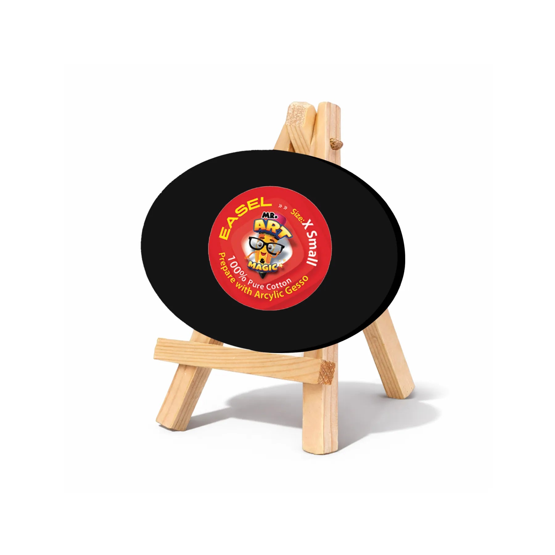 Easel with Oval Black Canvas