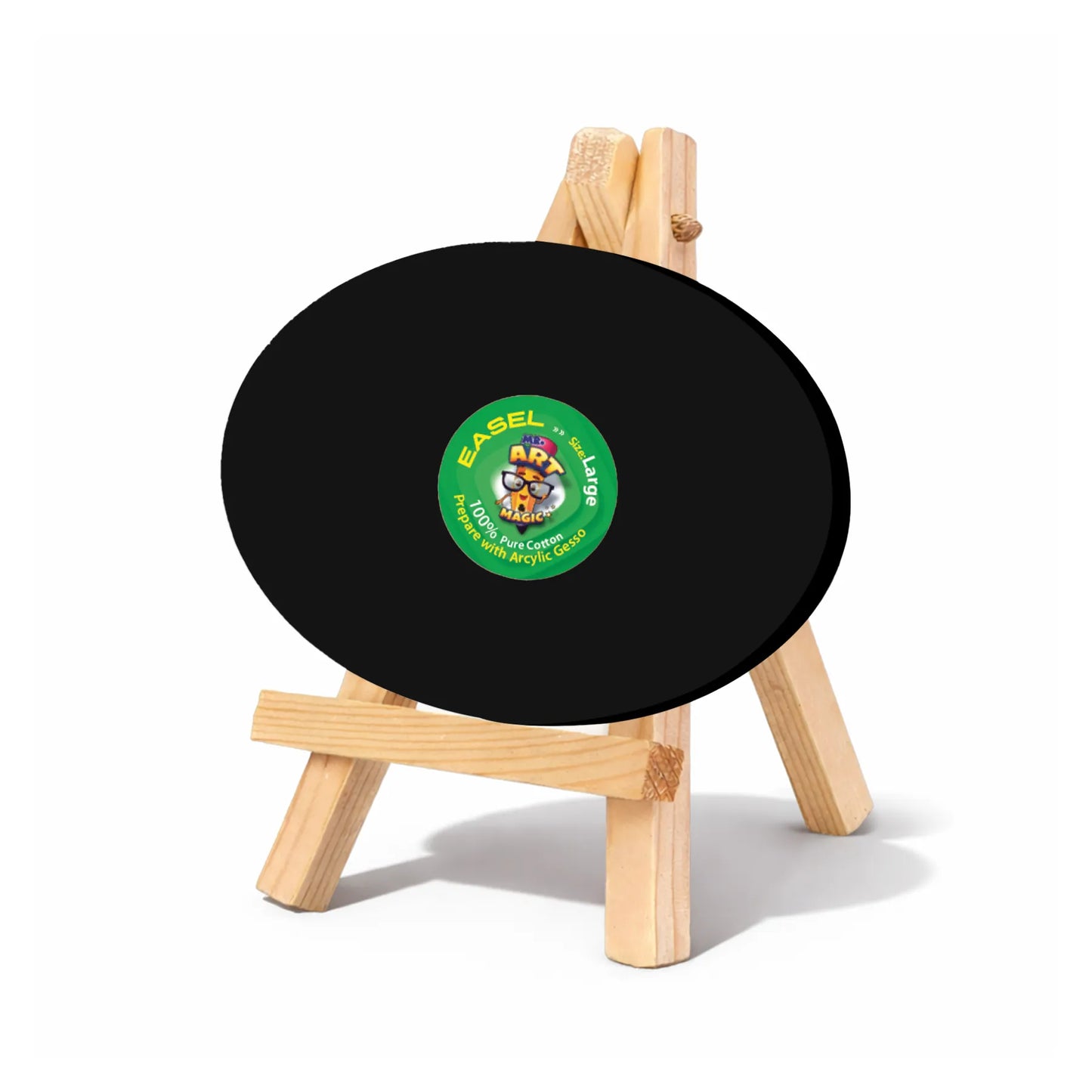 Easel with Oval Black Canvas
