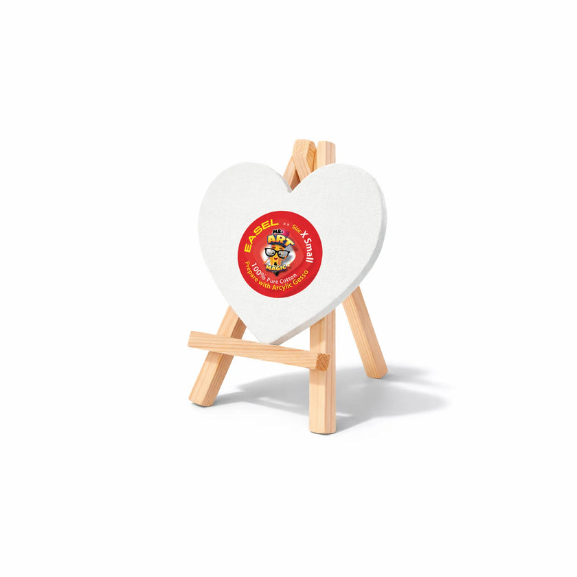 Easel with Heart White Canvas