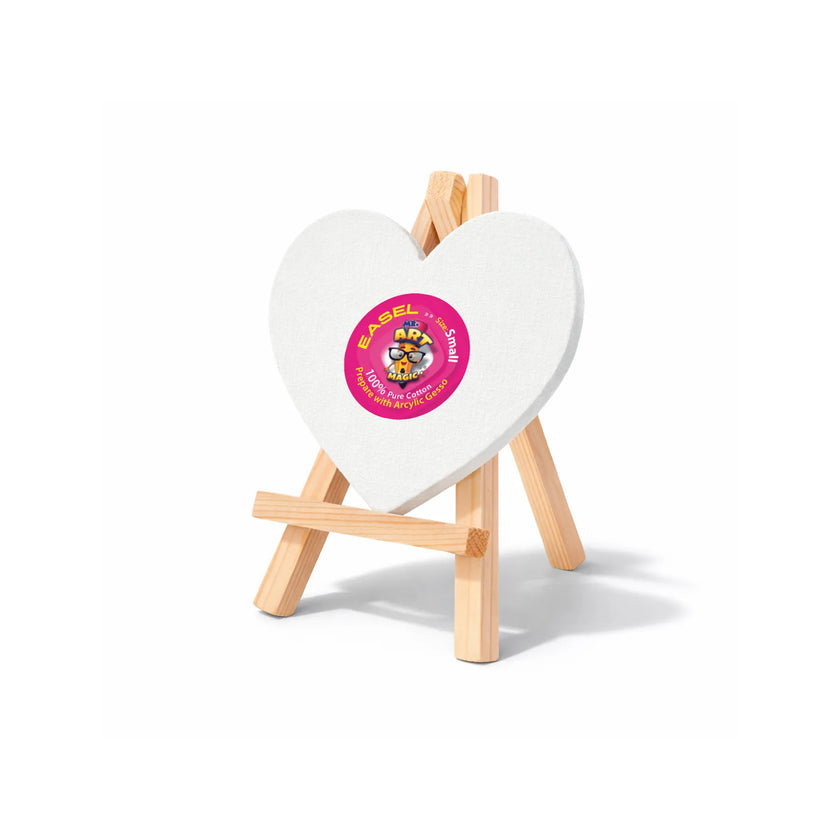 Easel with Heart White Canvas