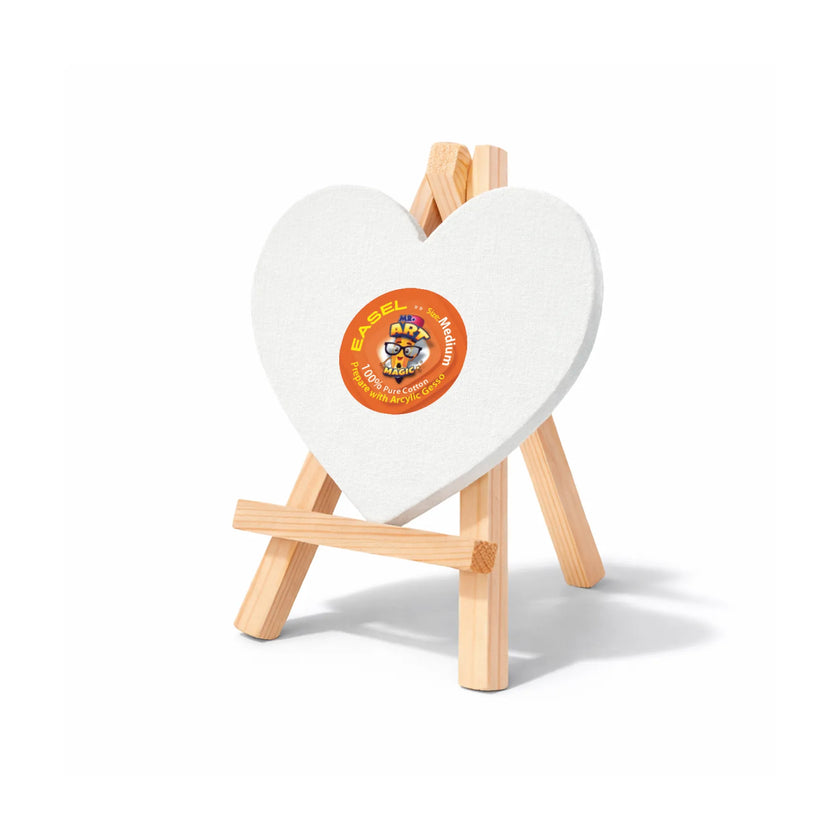 Easel with Heart White Canvas