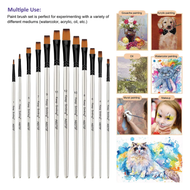 Keep Smiling Paint Brush Set | White Flat| 12 Pcs