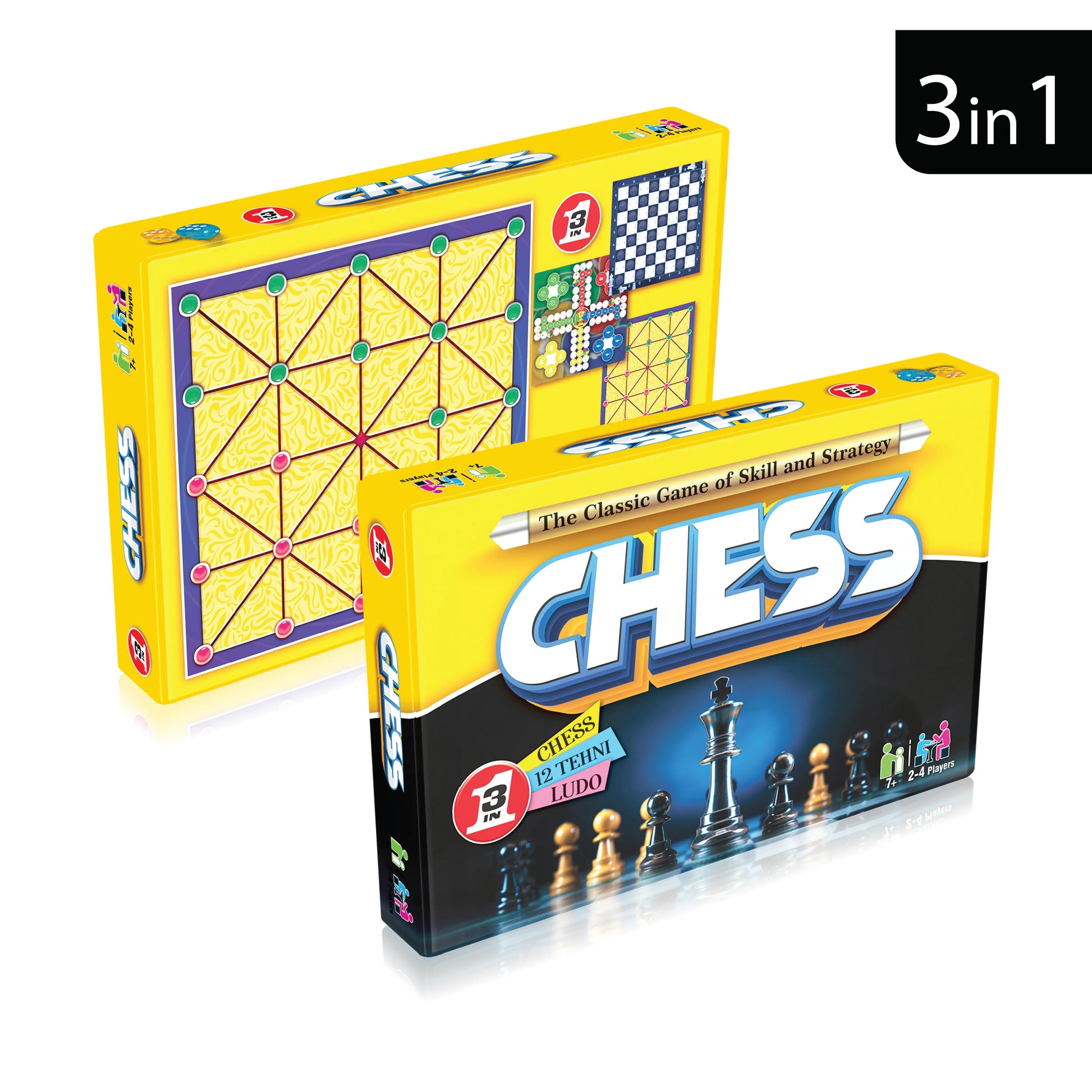 Ordinary Chess set 3 in 1 | Premium Wooden Chess, Ludo & 12 Tehni Board Game