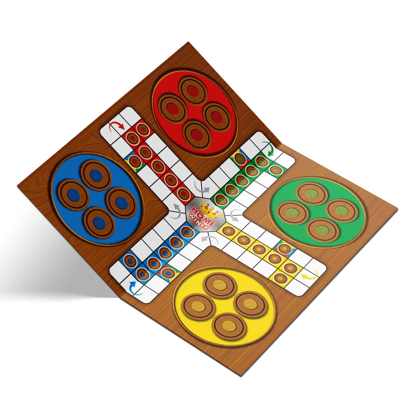 Wooden Ludo Board Game Set | 14x14 Inch & PET Jar S1