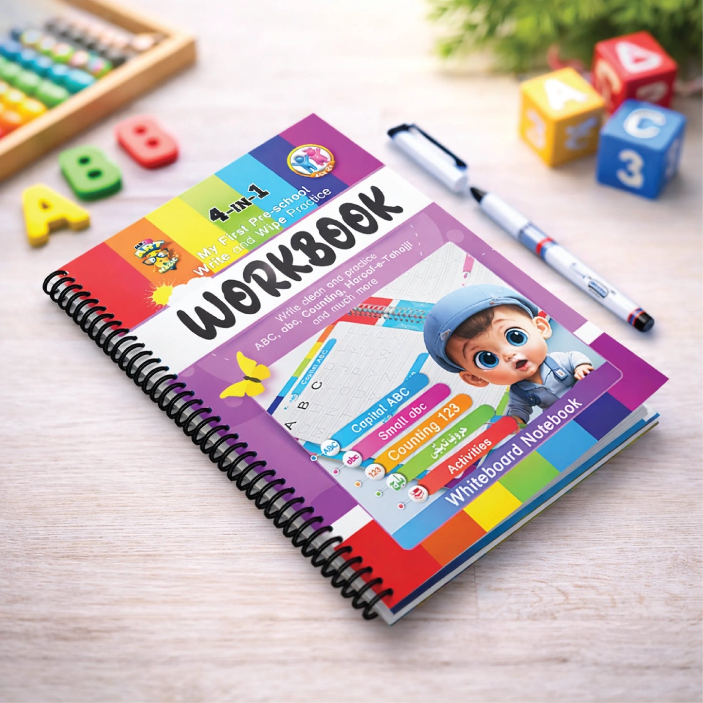 4 in 1 Write & Wipe Practice Workbook