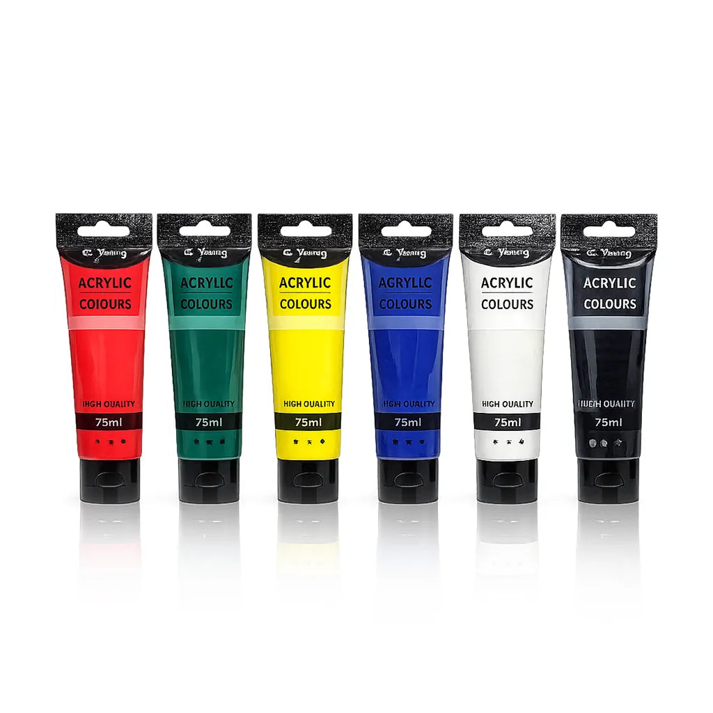 6 Colors Acrylic Paint Set | Large | 75ml Tubes