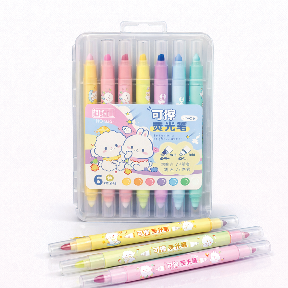 6-Pack Dual-Ended Erasable Highlighters
