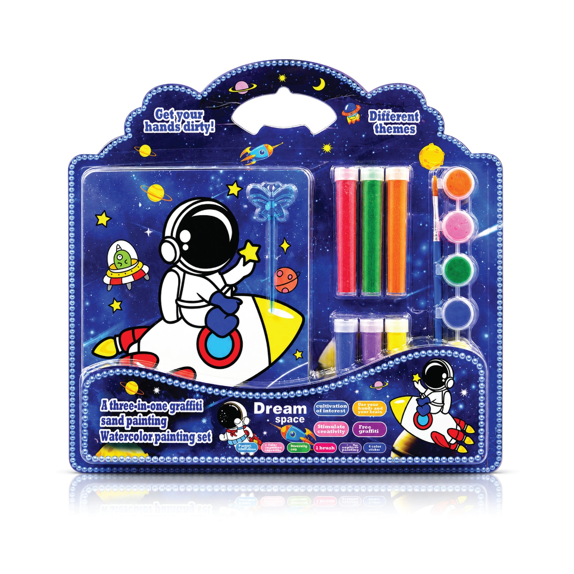 3-in-1 Kids' Creative Stationary Set – Sand Painting, Watercolor & Graffiti Kit