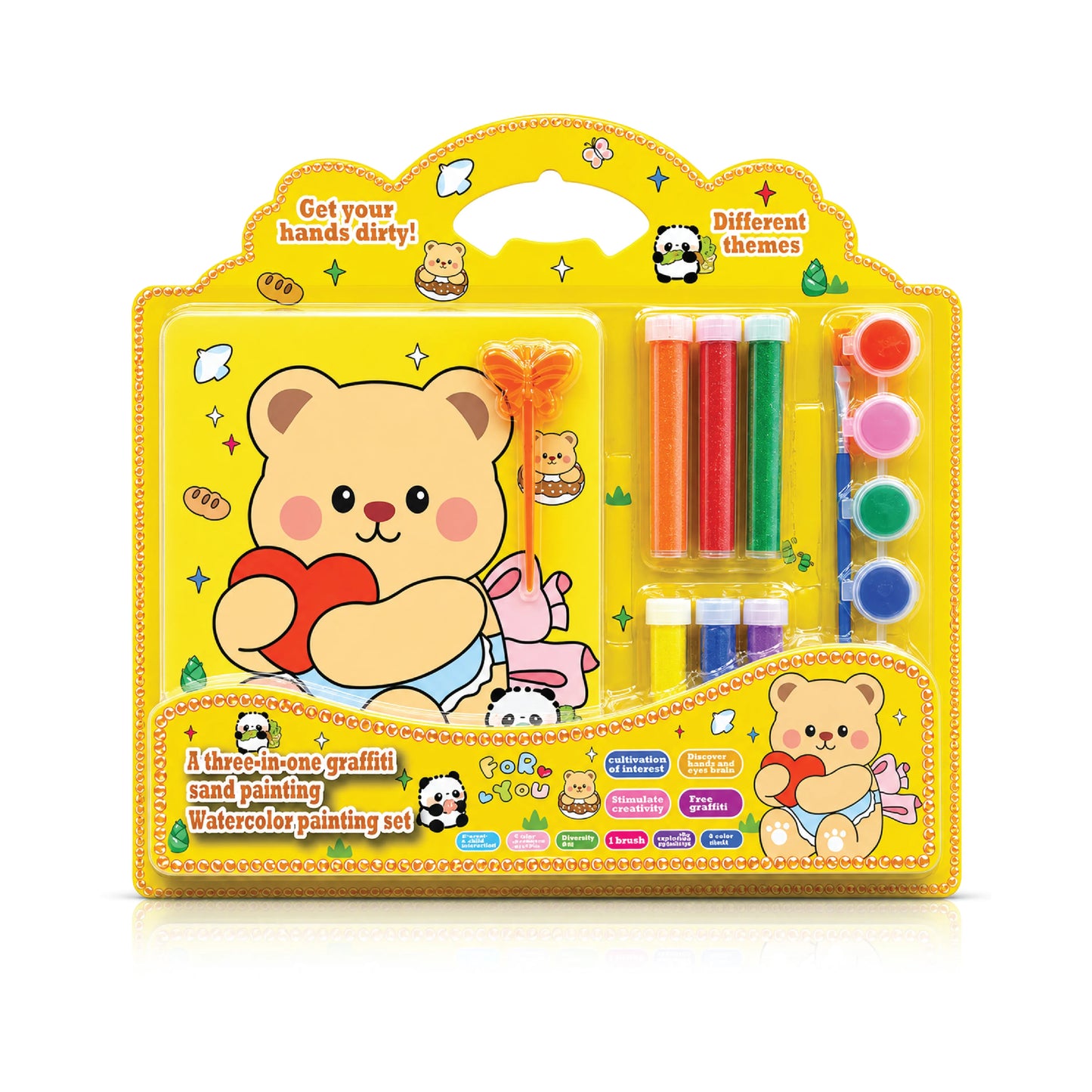 3-in-1 Kids' Creative Stationary Set – Sand Painting, Watercolor & Graffiti Kit