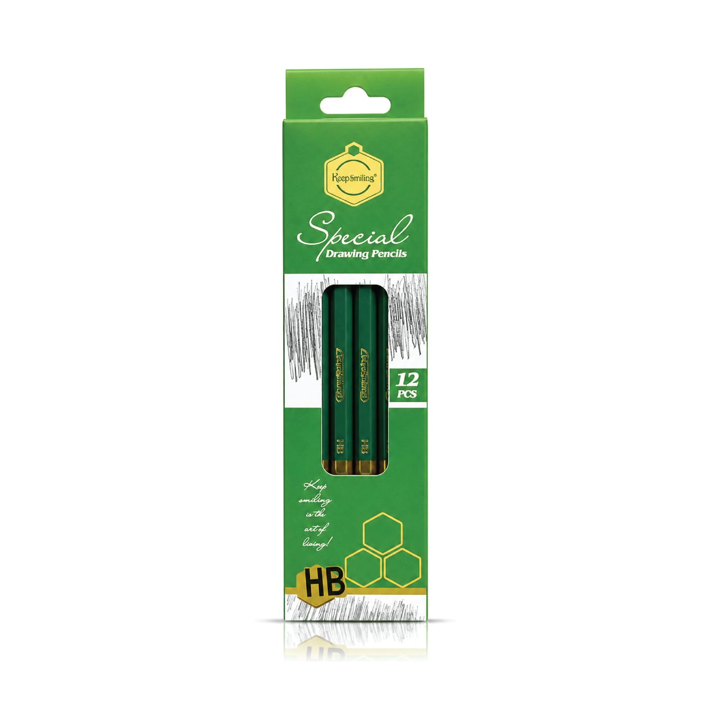 KeepSmiling Special HB Drawing Pencils | 12 Pcs | For Sketching, Writing & Art