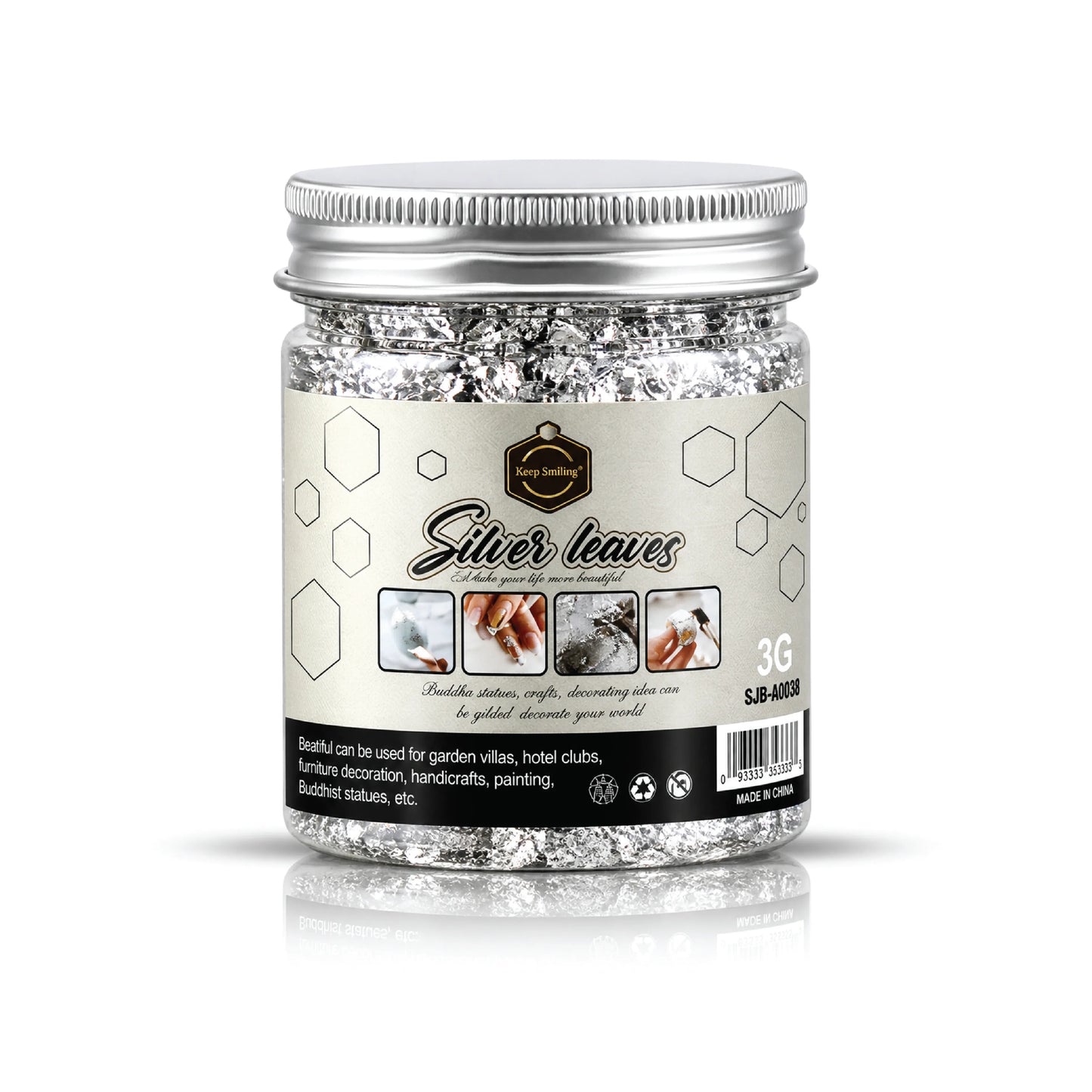 KeepSmiling Silver Leaves Flakes 3G