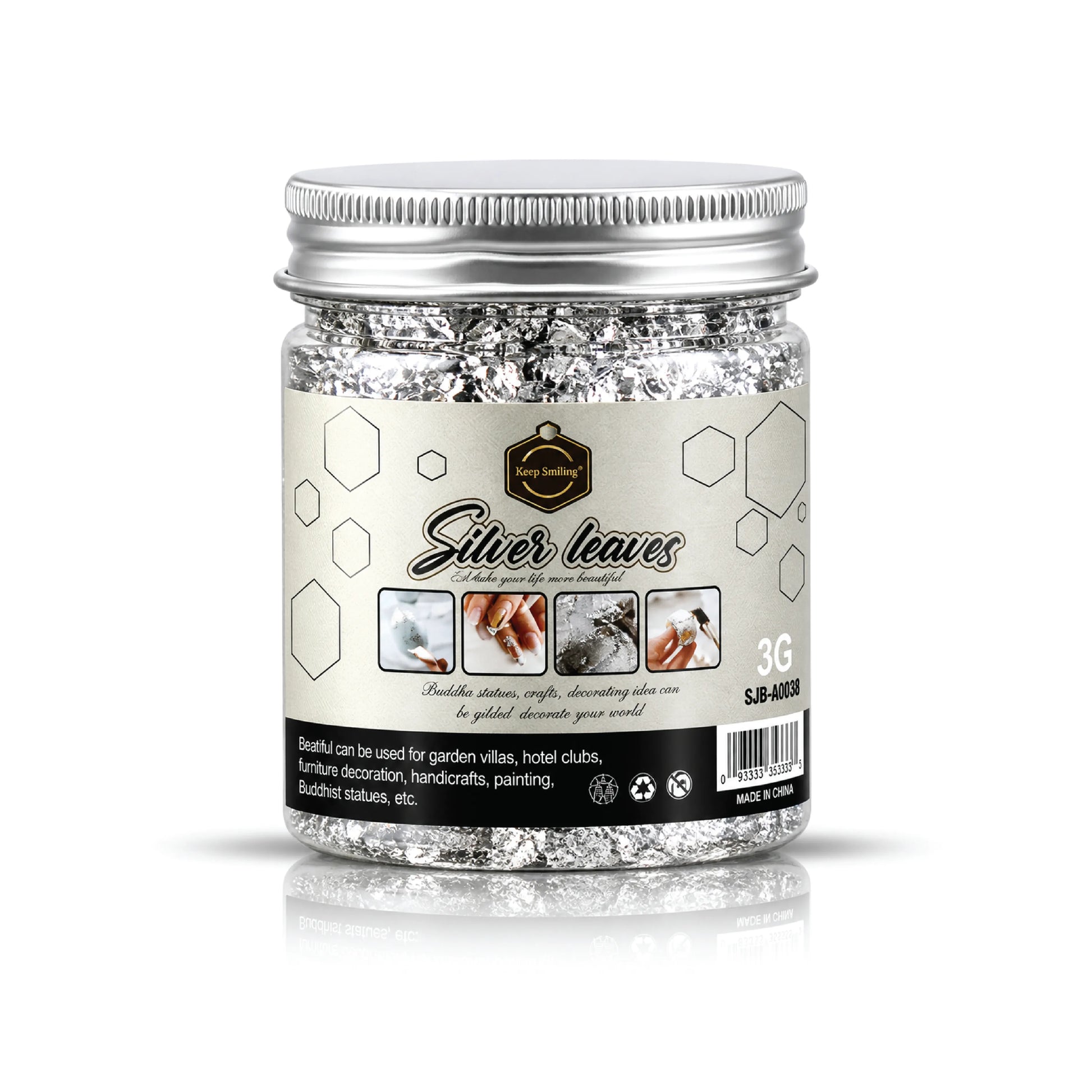 KeepSmiling Silver Leaves Flakes 3G