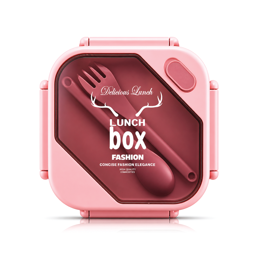 Fashion Lunch Box with Fork & Spoon | Pink
