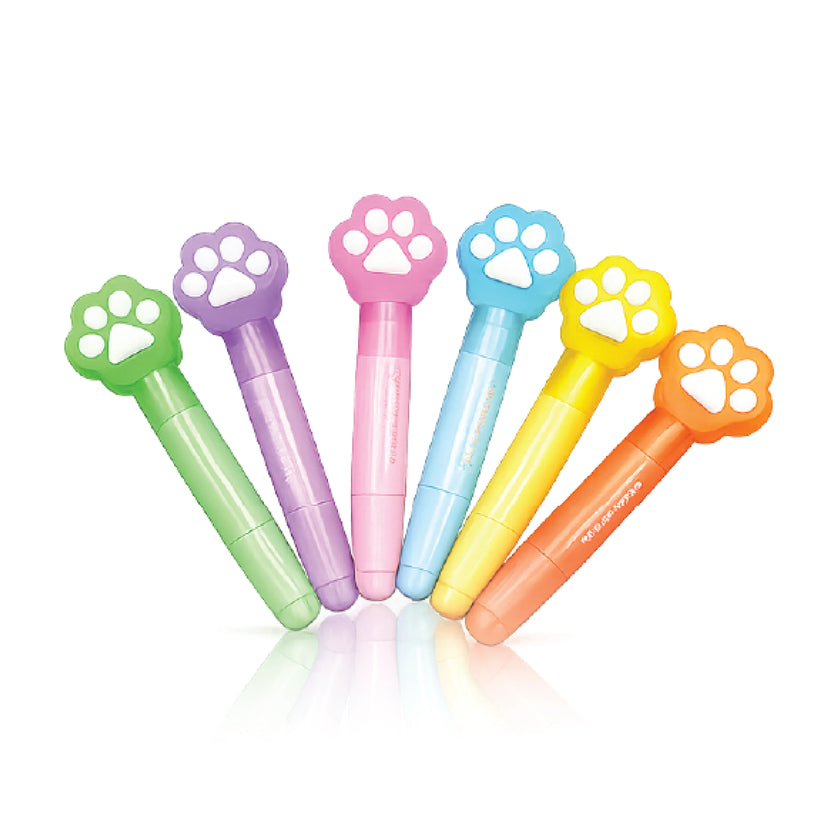 6-Pack Cute Cat Pawn Highlighters