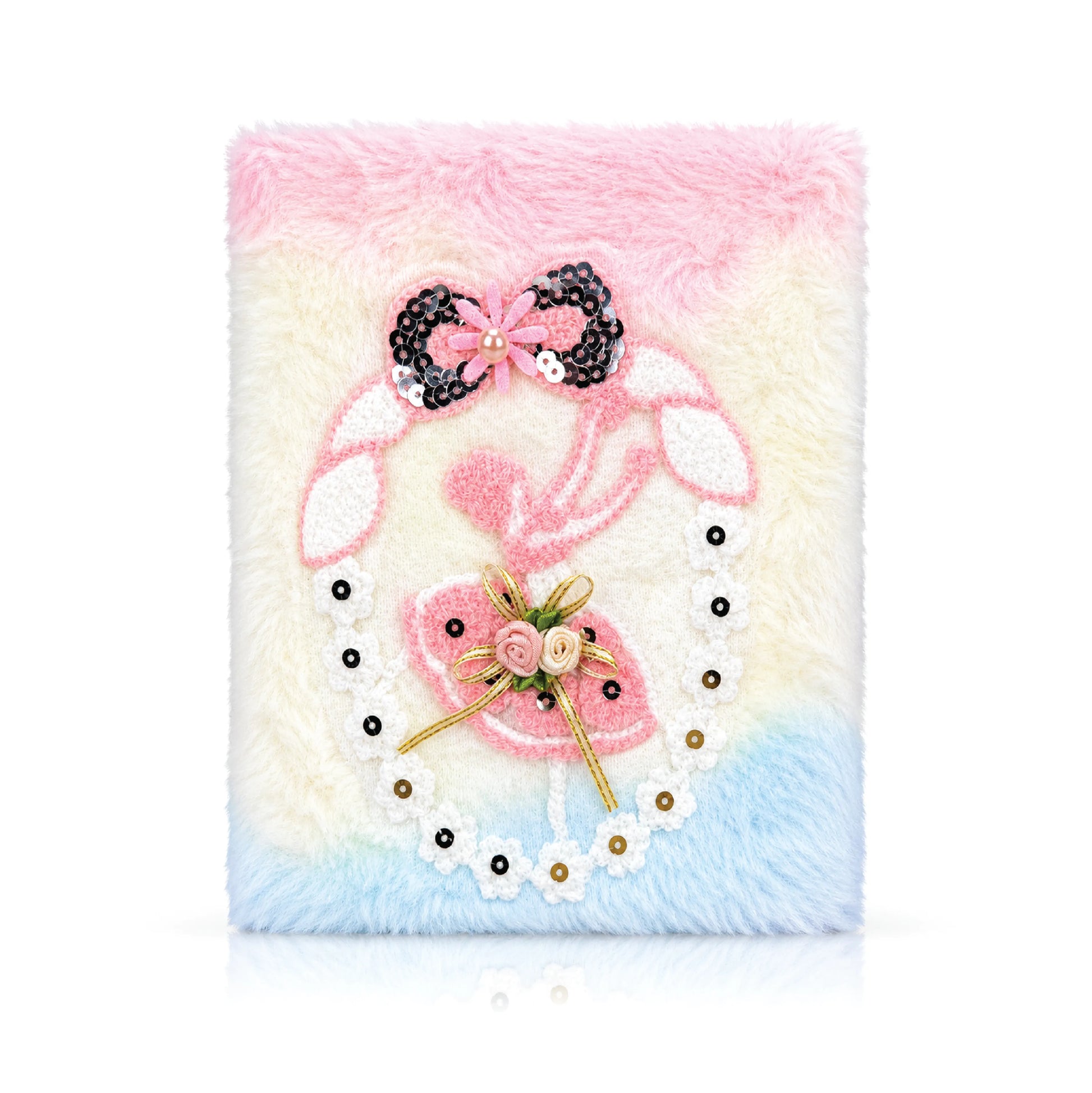 A5 Cute Plush Bunny Diary Notebook – Soft Fur Journal for Kids