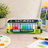12 Colors 3D Decorative Acrylic Paint Set | 18ml