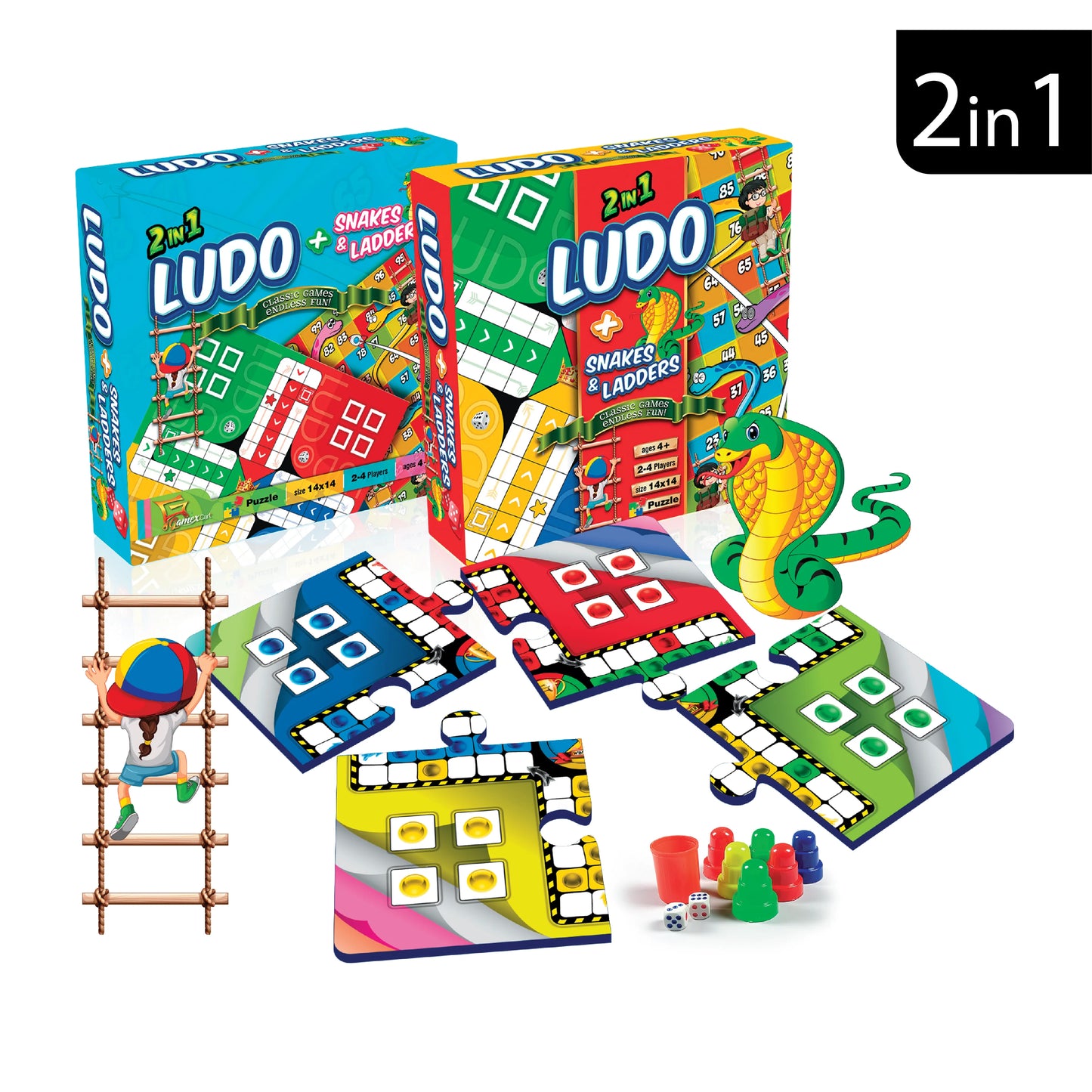 2 in 1 Puzzle Ludo Game | Small